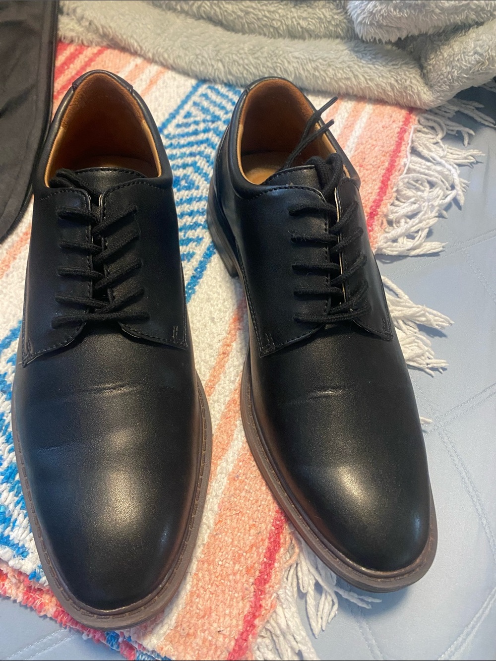 Goodfellow & Co Black Leather Lace-Up Derby Shoes
